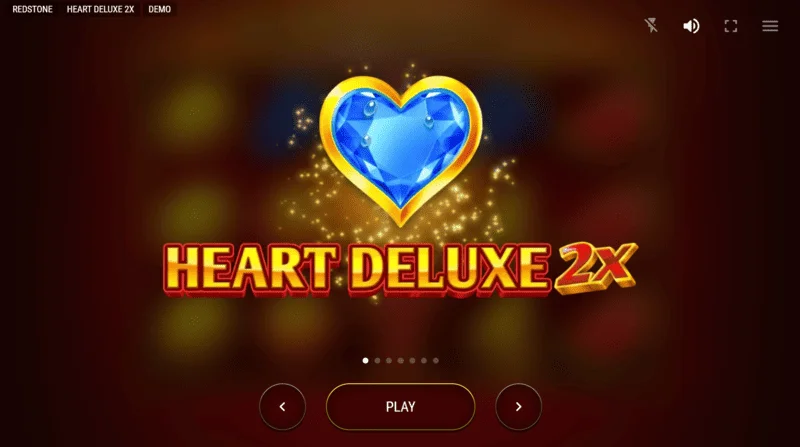 Heart Deluxe 2x - главното меню и стартовият екран на слота