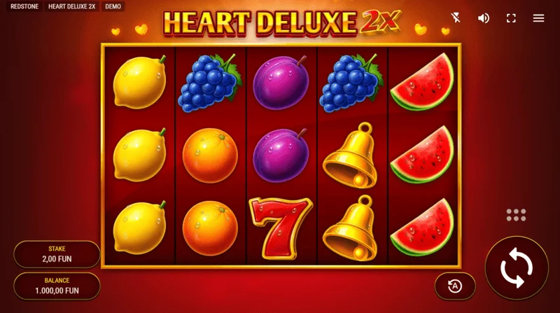 Heart Deluxe 2x - екран за игра с барабани 5×3
